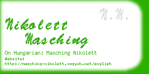 nikolett masching business card